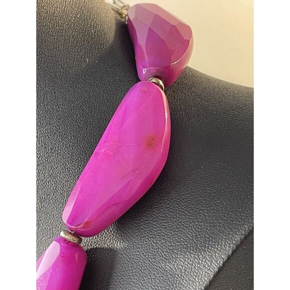 RLM STUDIO 925 SILVER WITH JADEITE PURPLE STONES Dyed? CHOKER STATEMENT NECKLACE - Picture 16 of 16